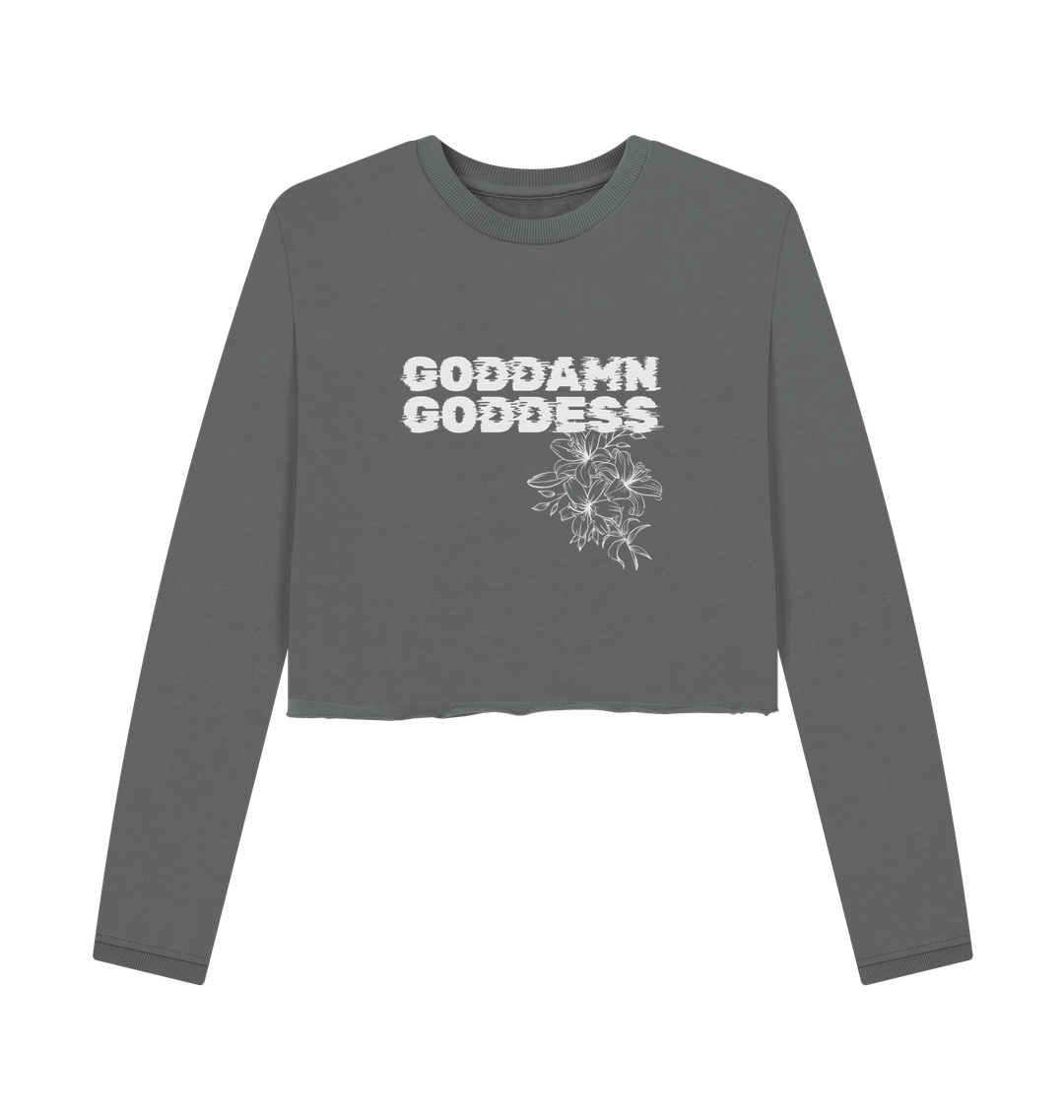 Slate Grey Printed Boxy Jumpers Front