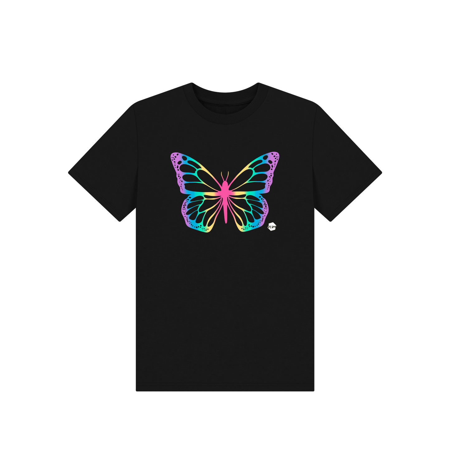 Black Printed Kids T-Shirt Front