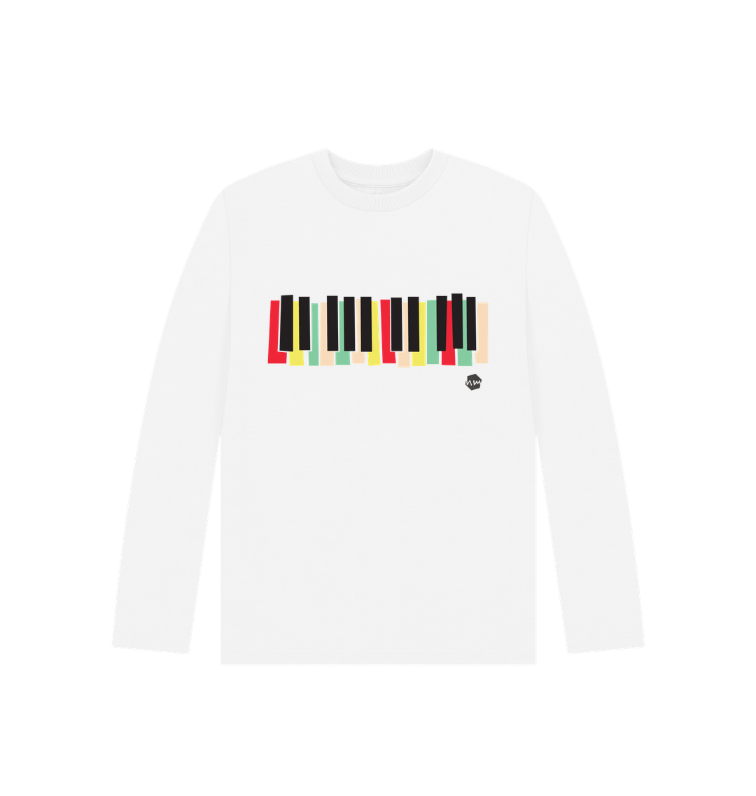 White Printed Kids T-Shirt Front