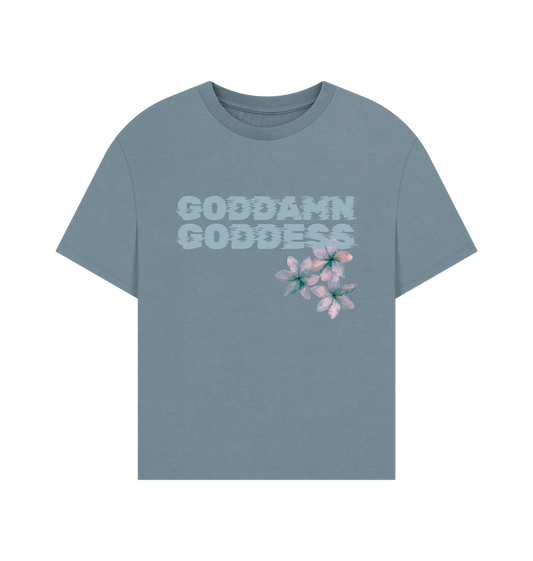 Stone Blue Printed T-shirt