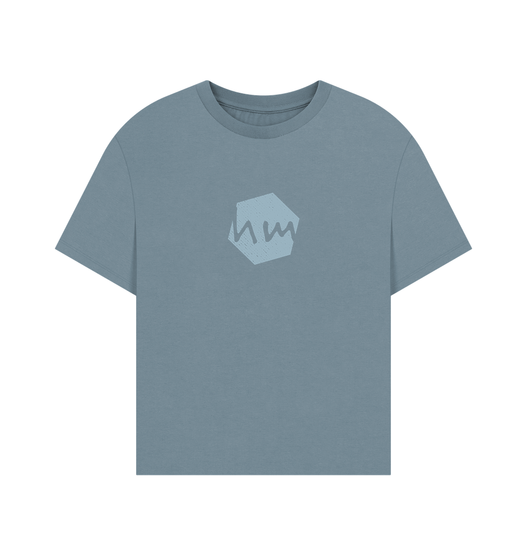 HM Logo Oversized T-shirt, Stone Blue – Human Milk