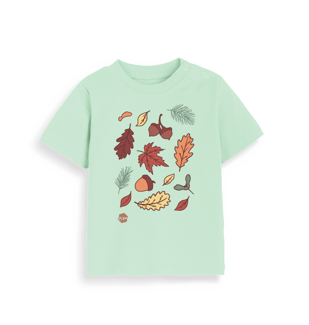 Mint Printed Kids T-Shirt Front