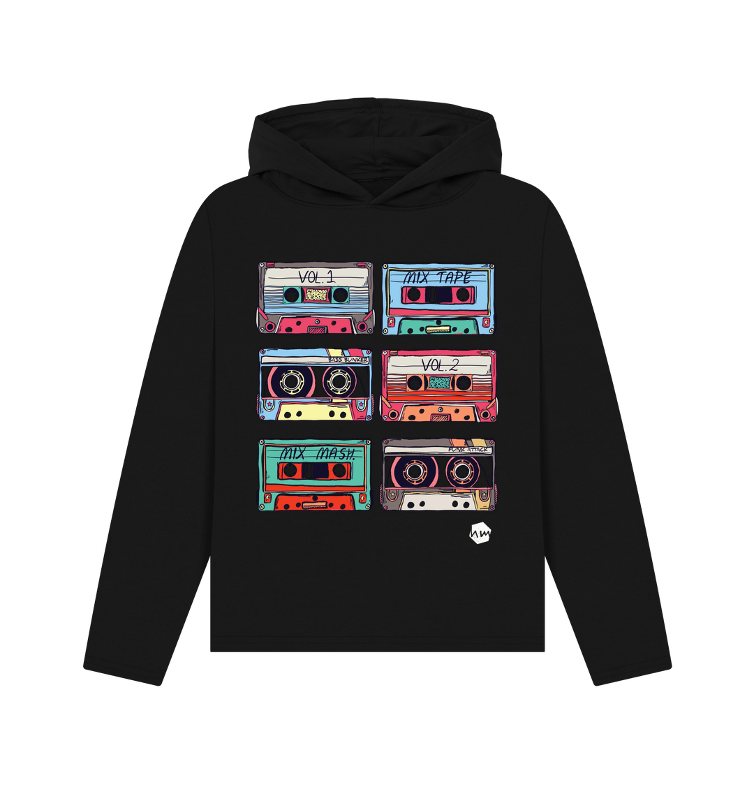 Black Printed Hoody Front