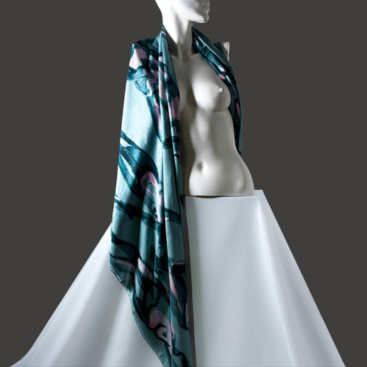 Scarf Chloe Trayhurn x Human Milk - ASCENSION, 3 colourways, 140cm x 140cm