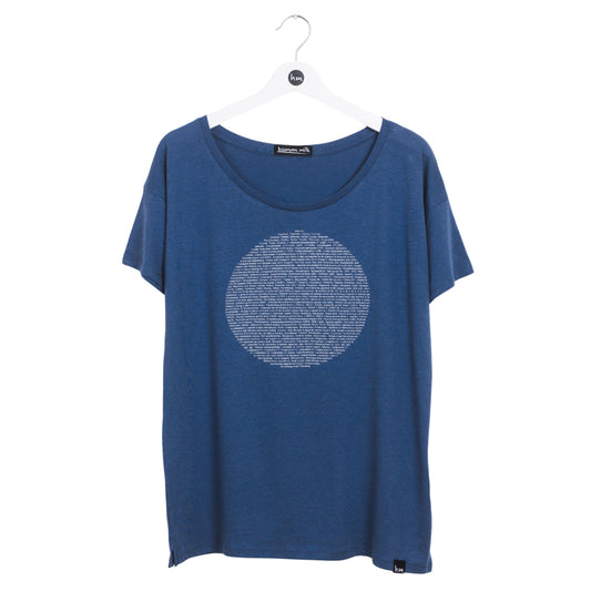 The Blue Moon T-Shirt, classic easy breastfeeding, pull up or down.