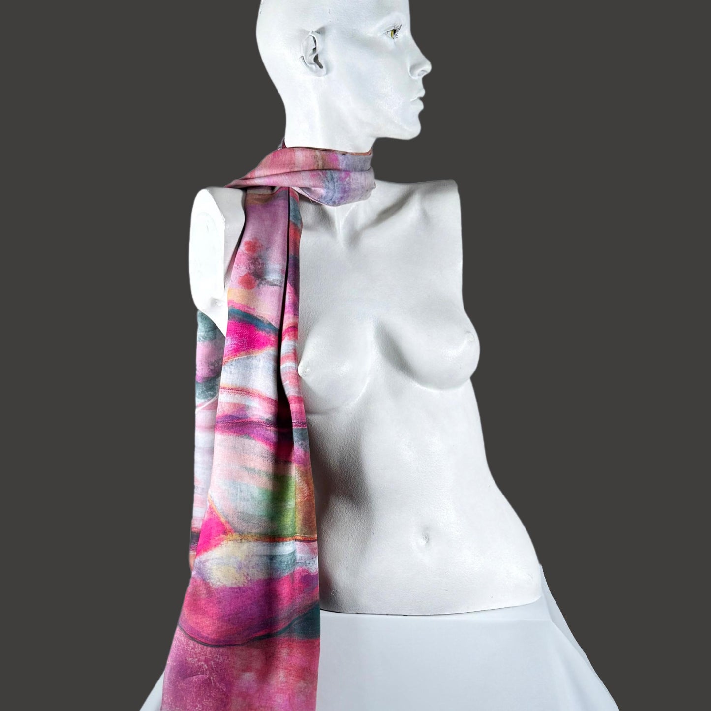 Scarf Chloe Trayhurn x Human Milk - CIRCLE, Pink 180cm x 70cm