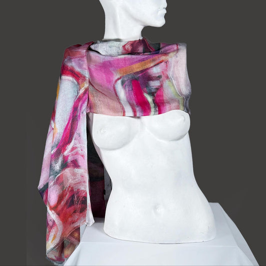 Scarf Chloe Trayhurn x Human Milk - CIRCLE, Pink 180cm x 70cm