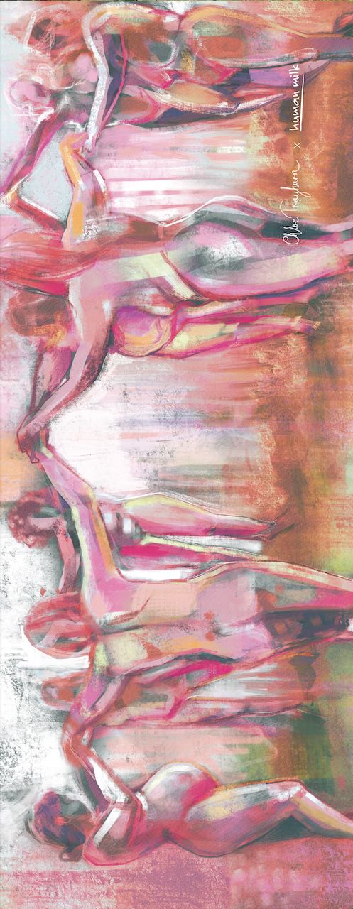 Scarf Chloe Trayhurn x Human Milk - CIRCLE, Pink 180cm x 70cm