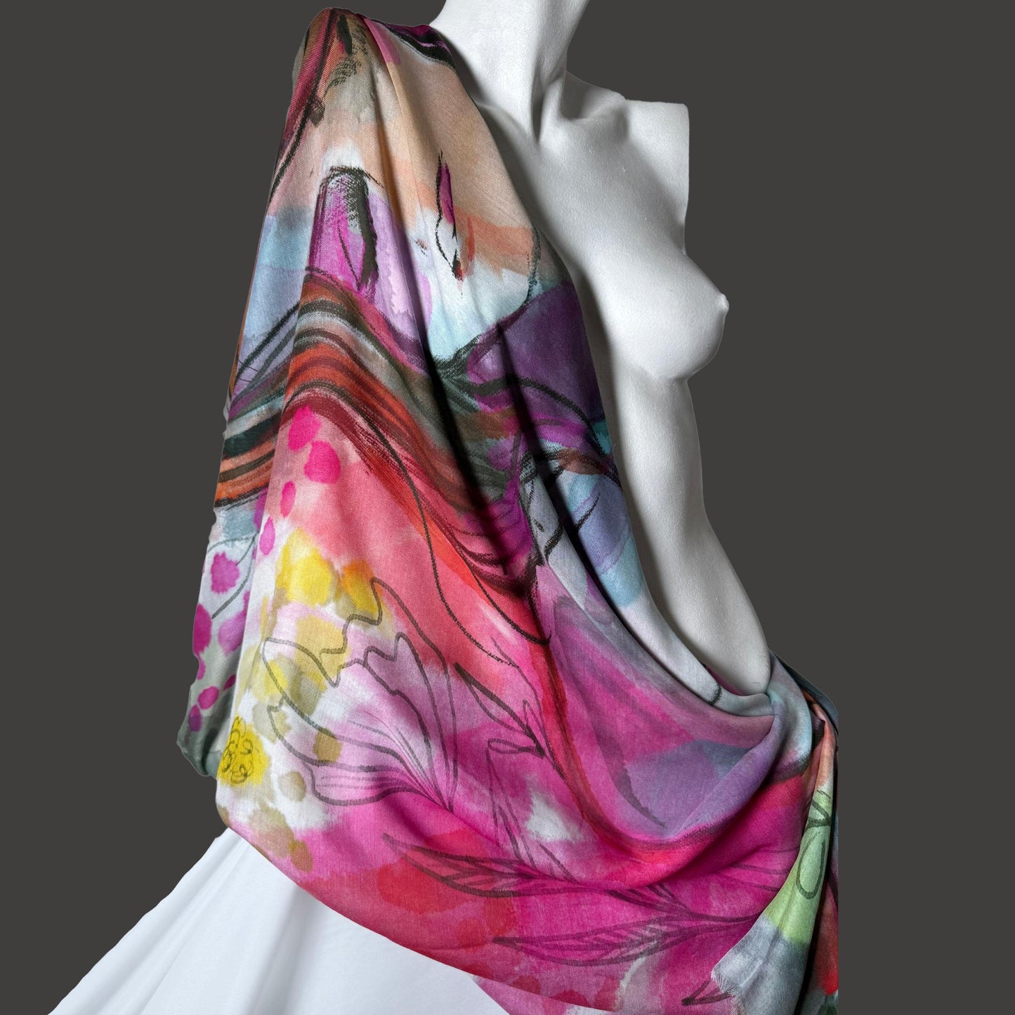 Scarf Chloe Trayhurn x Human Milk - FLORAISON 140 x 140cm