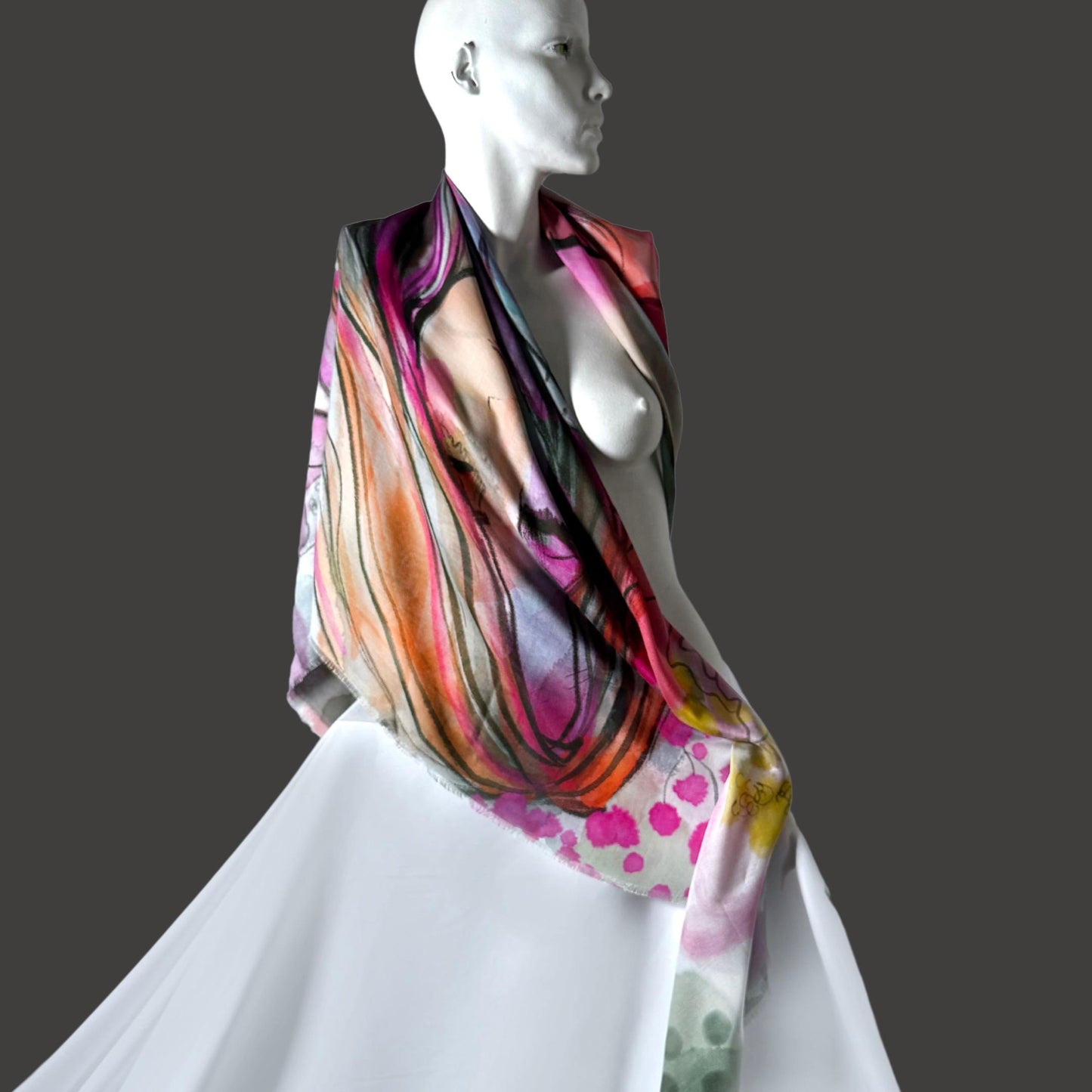 Scarf Chloe Trayhurn x Human Milk - FLORAISON 140 x 140cm