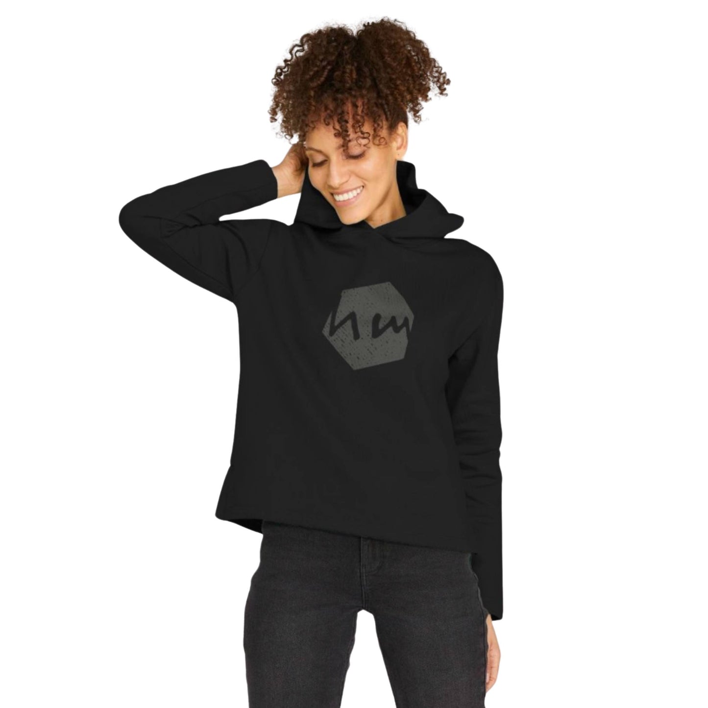 HM Logo Hoodie, Charcoal on Black