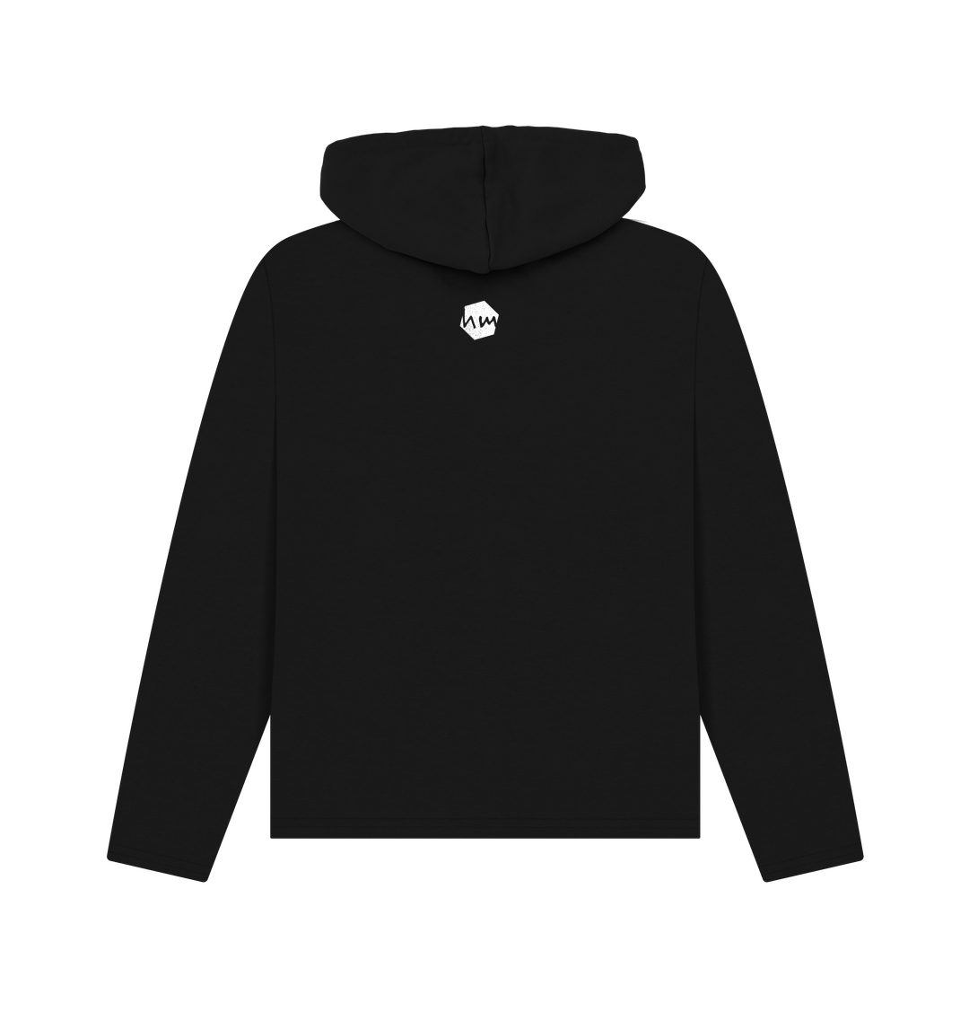 Black Printed Hoody Back