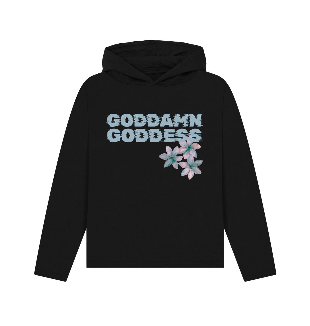 Black Printed Hoody Front