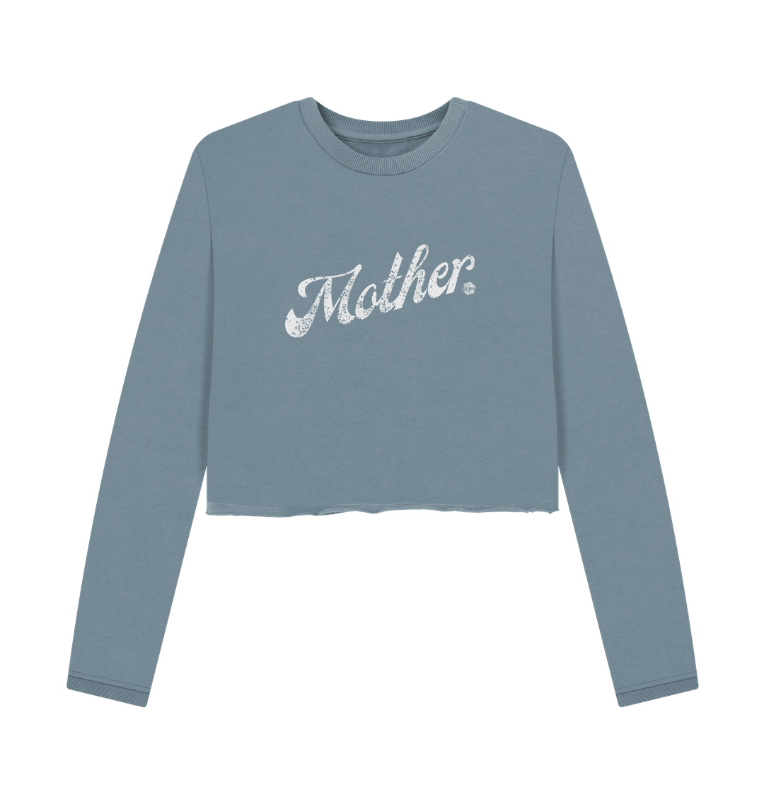 Stone Blue Printed Boxy Jumpers Front