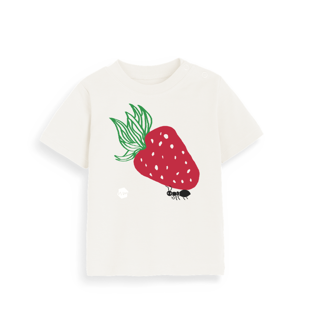 Organic Natural Printed Kids T-Shirt