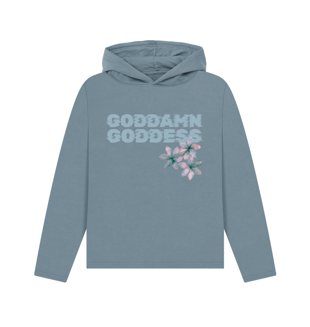 Stone Blue Printed Hoody Front