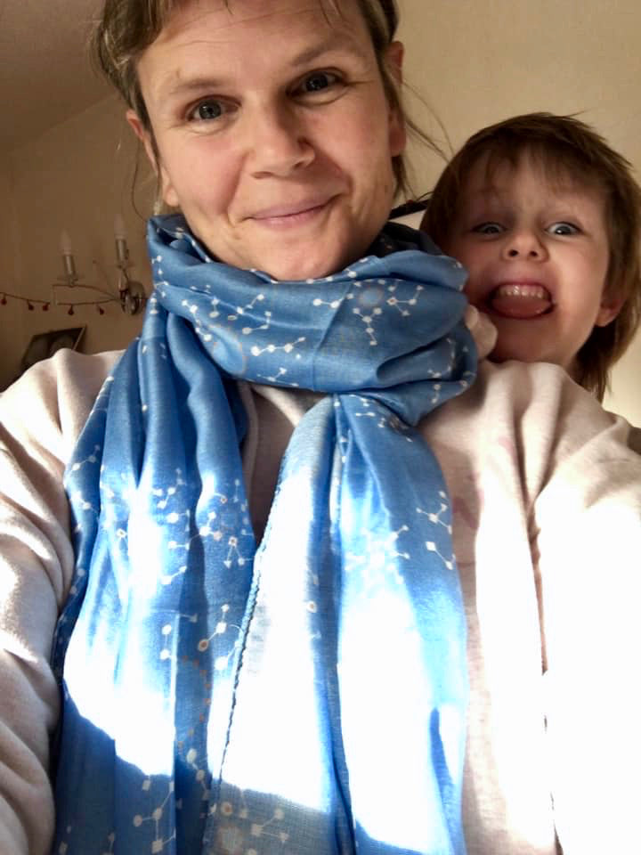 Scarf - Snowflake, Blue 180cm X 70cm