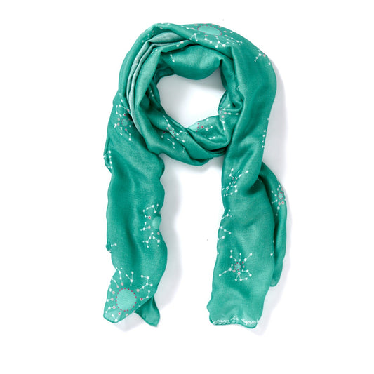 Scarf - Snowflake, Teal 180cm X 70cm