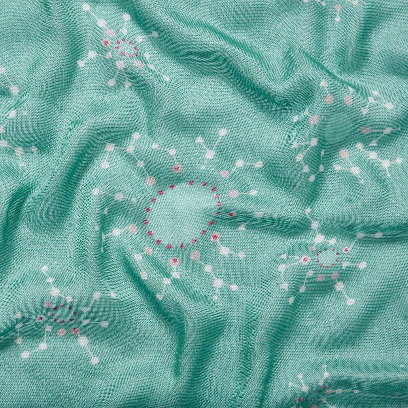 Scarf - Snowflake, Teal 180cm X 70cm