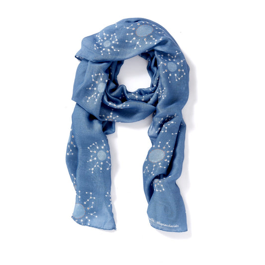 Scarf - Snowflake, Blue 180cm X 70cm