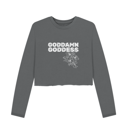 Slate Grey Printed Boxy Jumpers Front