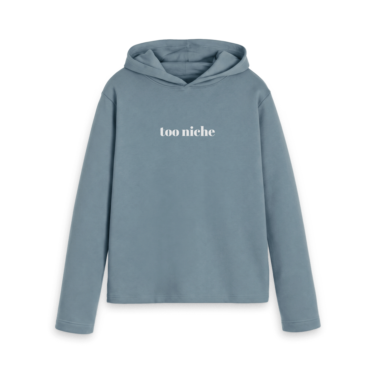 Stone Blue Printed Hoody Front