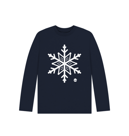 Navy Blue Printed Kids T-Shirt Front