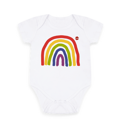 White Printed baby grow Front
