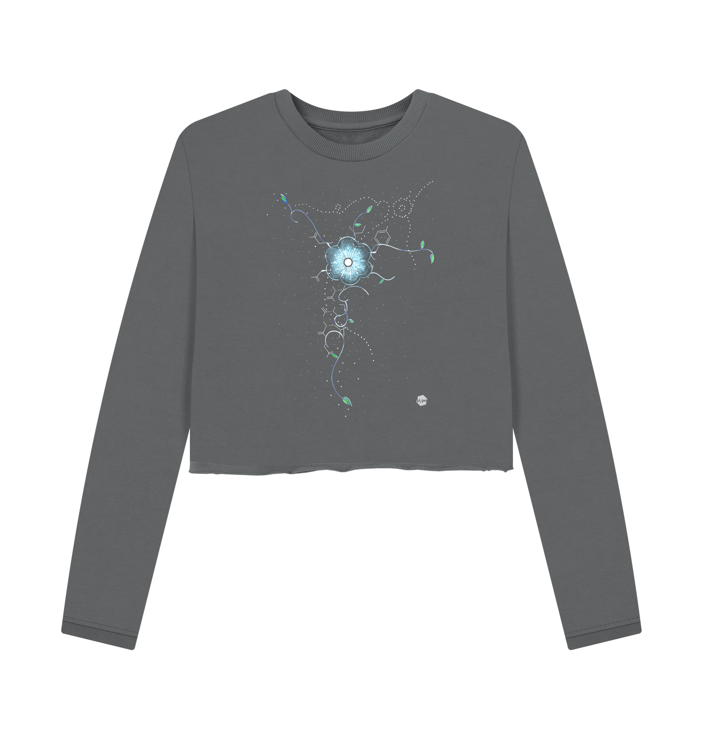 Slate Grey Printed Boxy Jumpers Front