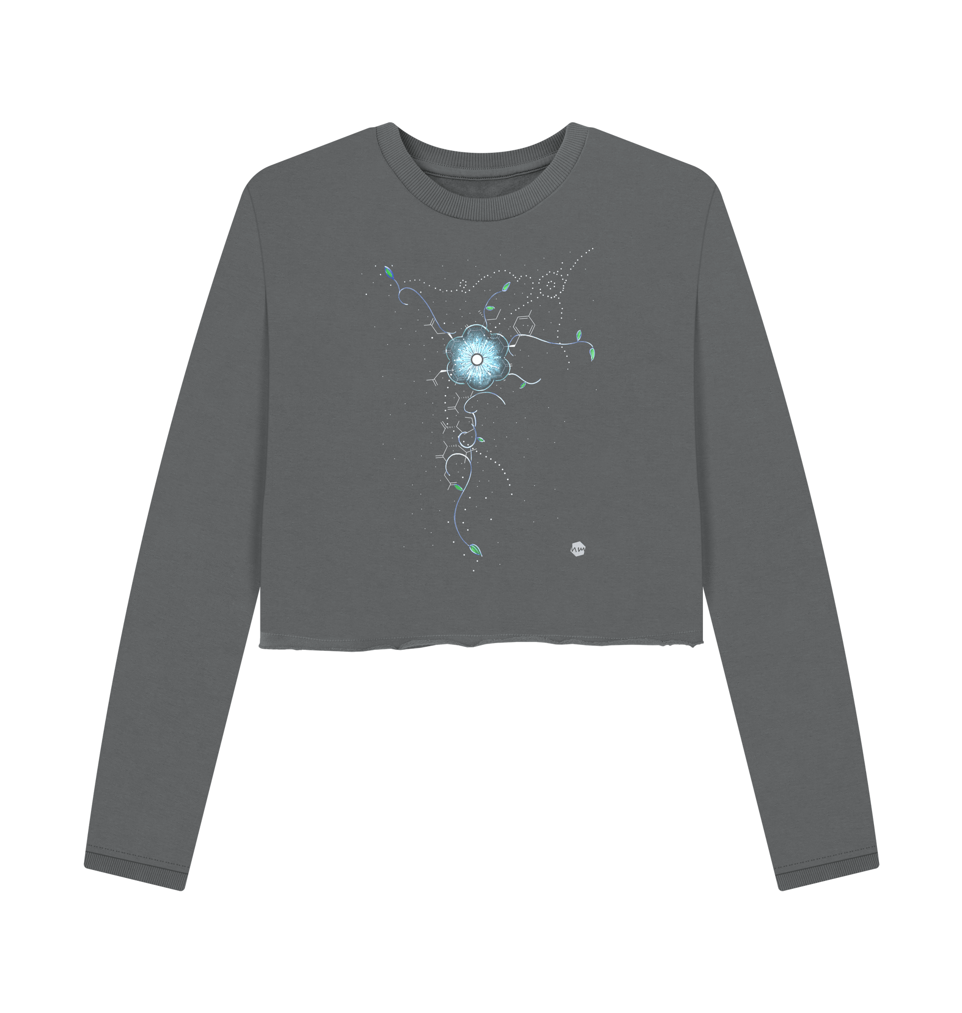 Slate Grey Printed Boxy Jumpers Front
