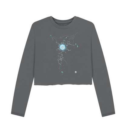Slate Grey Printed Boxy Jumpers Front