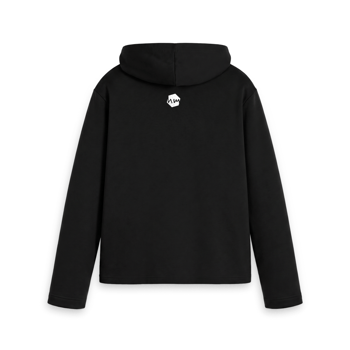 Black Printed Hoody Back