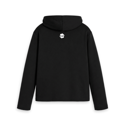 Black Printed Hoody Back