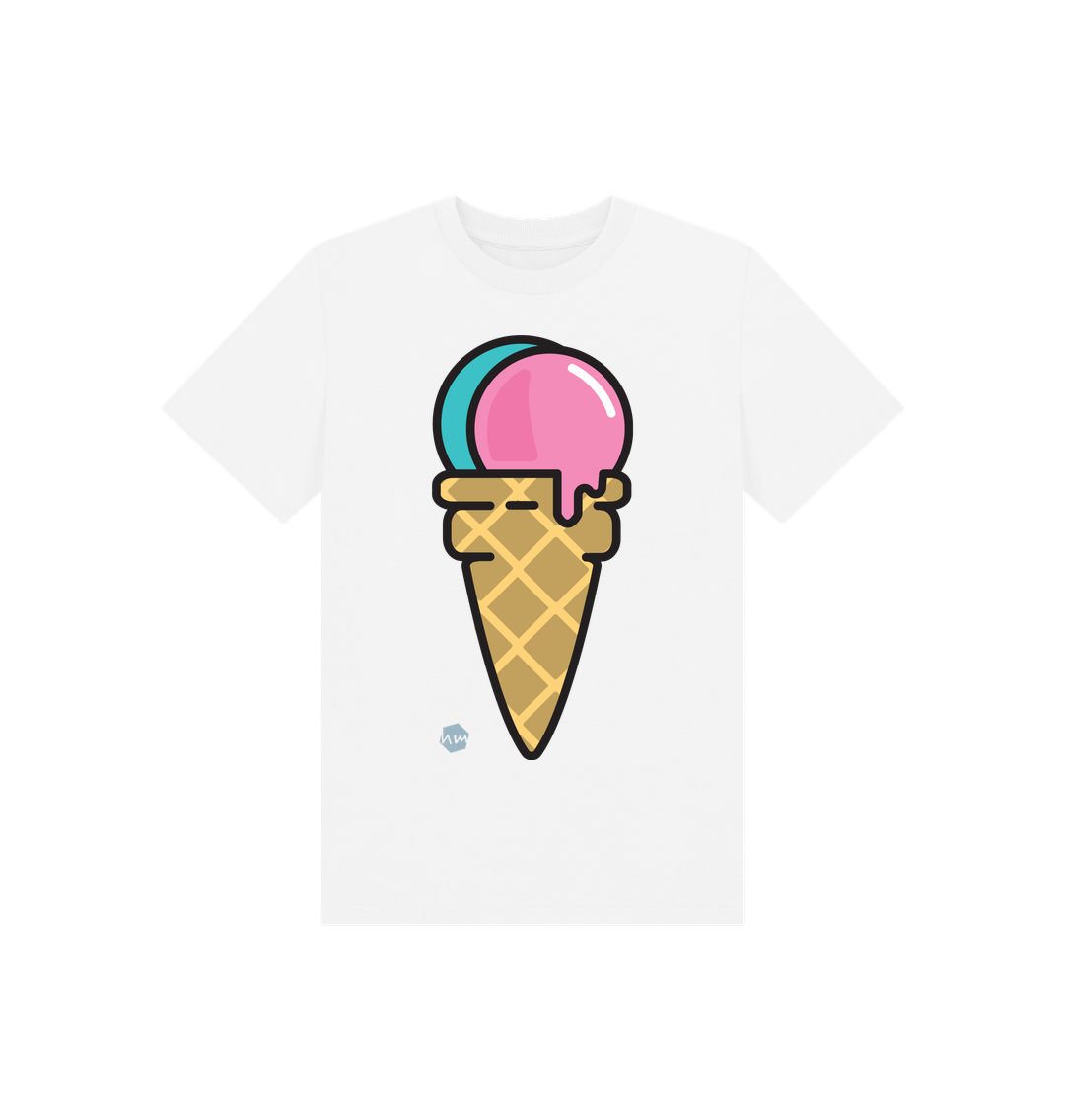 White Printed Kids T-Shirt