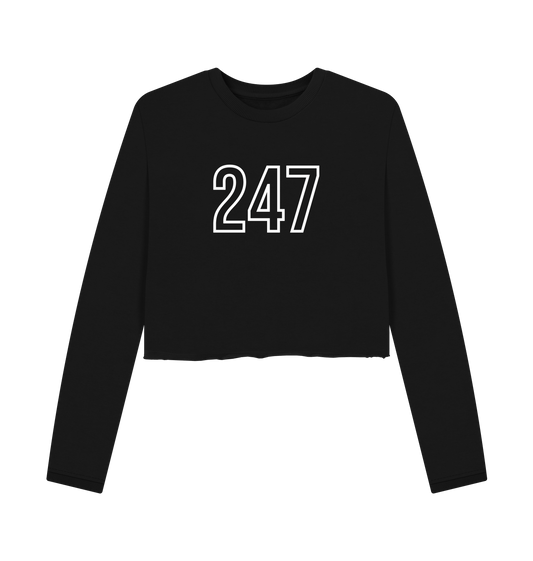 Black Printed Boxy Jumpers Front
