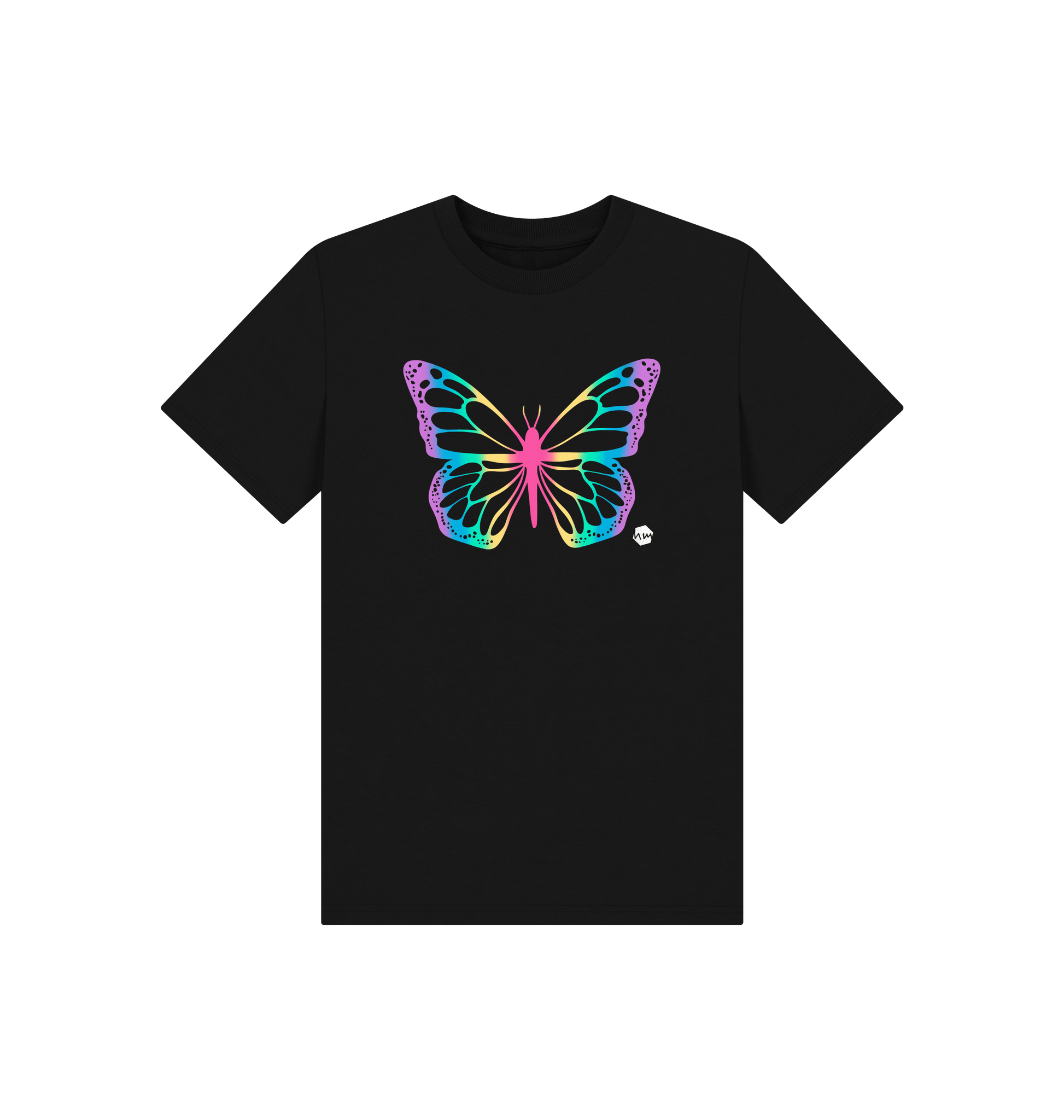 Black Printed Kids T-Shirt Front