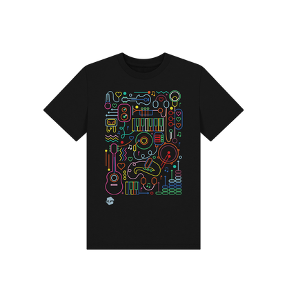 Black Printed Kids T-Shirt