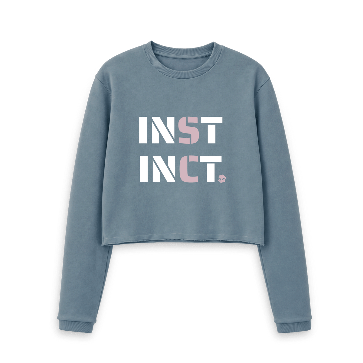 Stone Blue Printed Boxy Jumpers Front