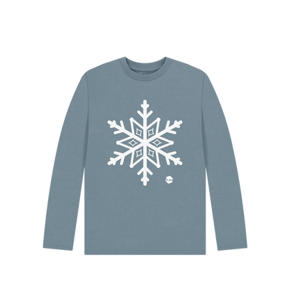 Stone Blue Printed Kids T-Shirt Front