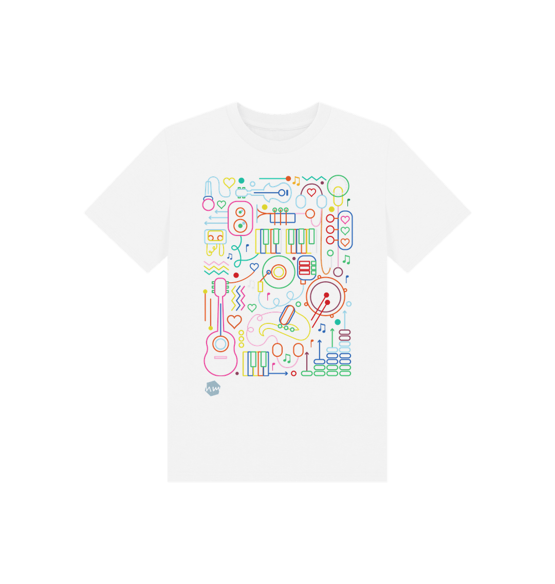 White Printed Kids T-Shirt