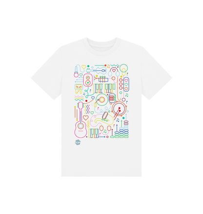 White Printed Kids T-Shirt