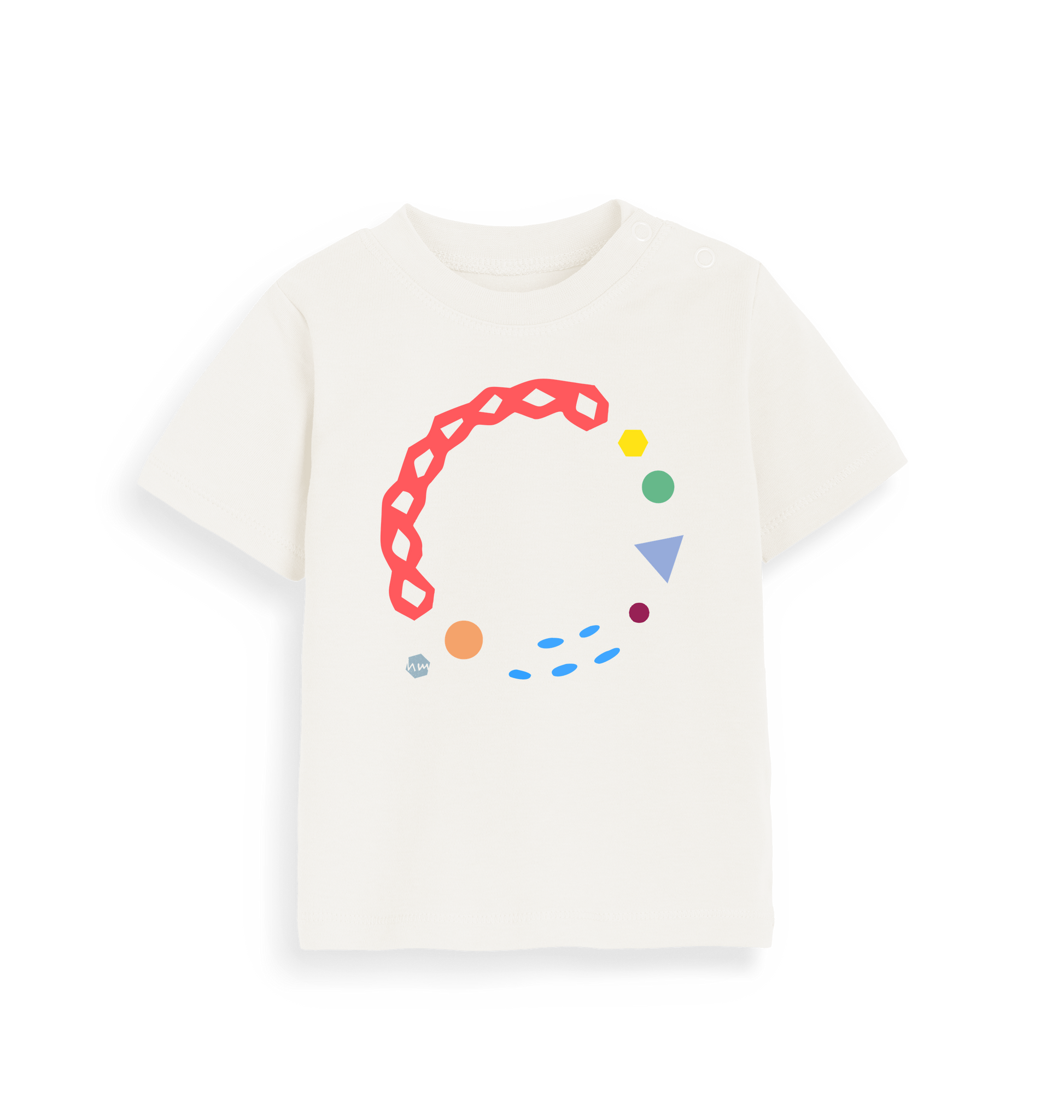 Organic Natural Printed Kids T-Shirt Front