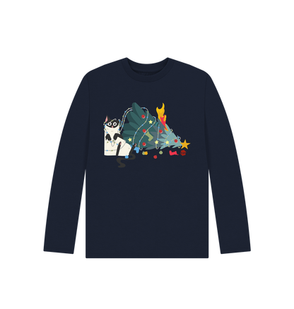 Navy Blue Printed Kids T-Shirt Front