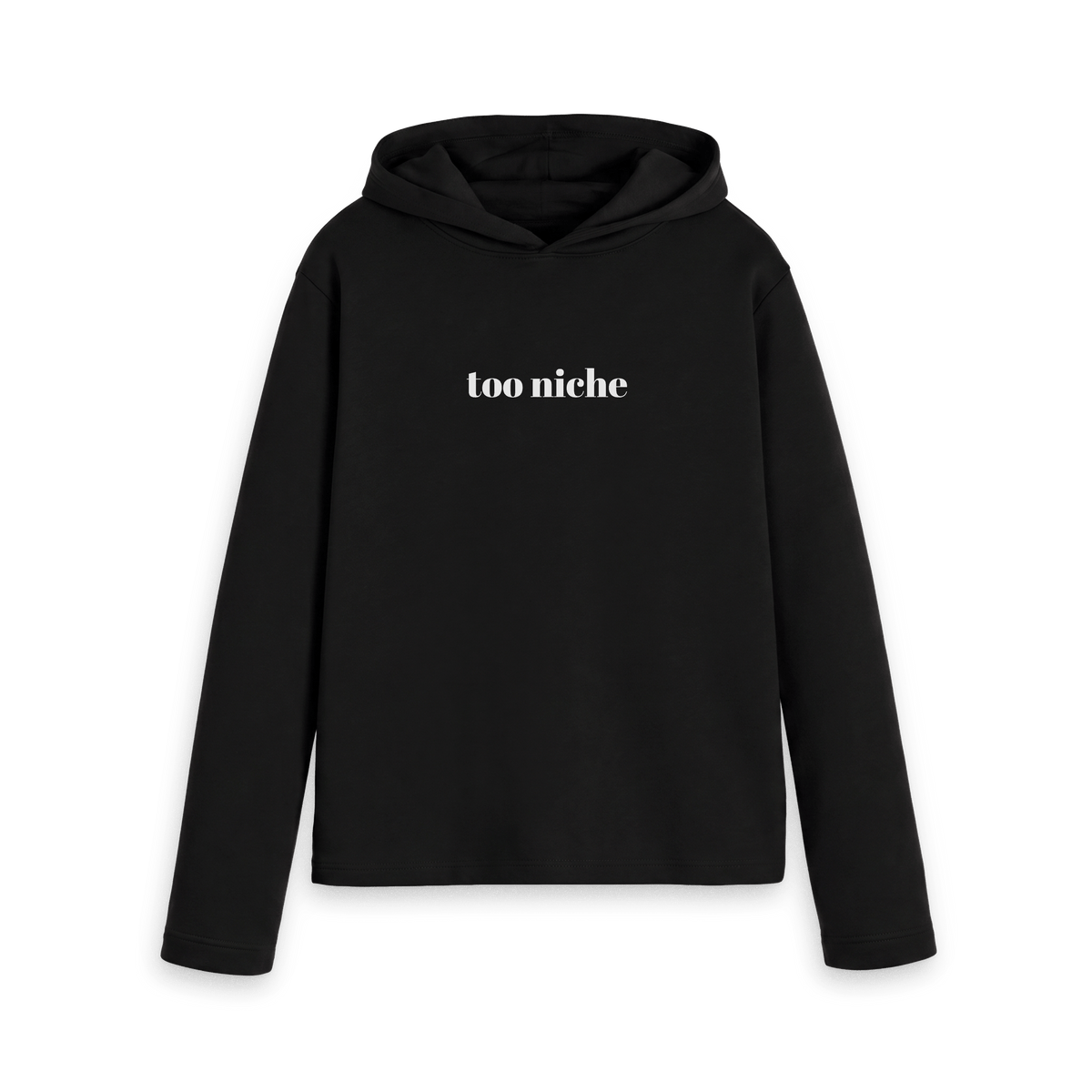 Black Printed Hoody Front