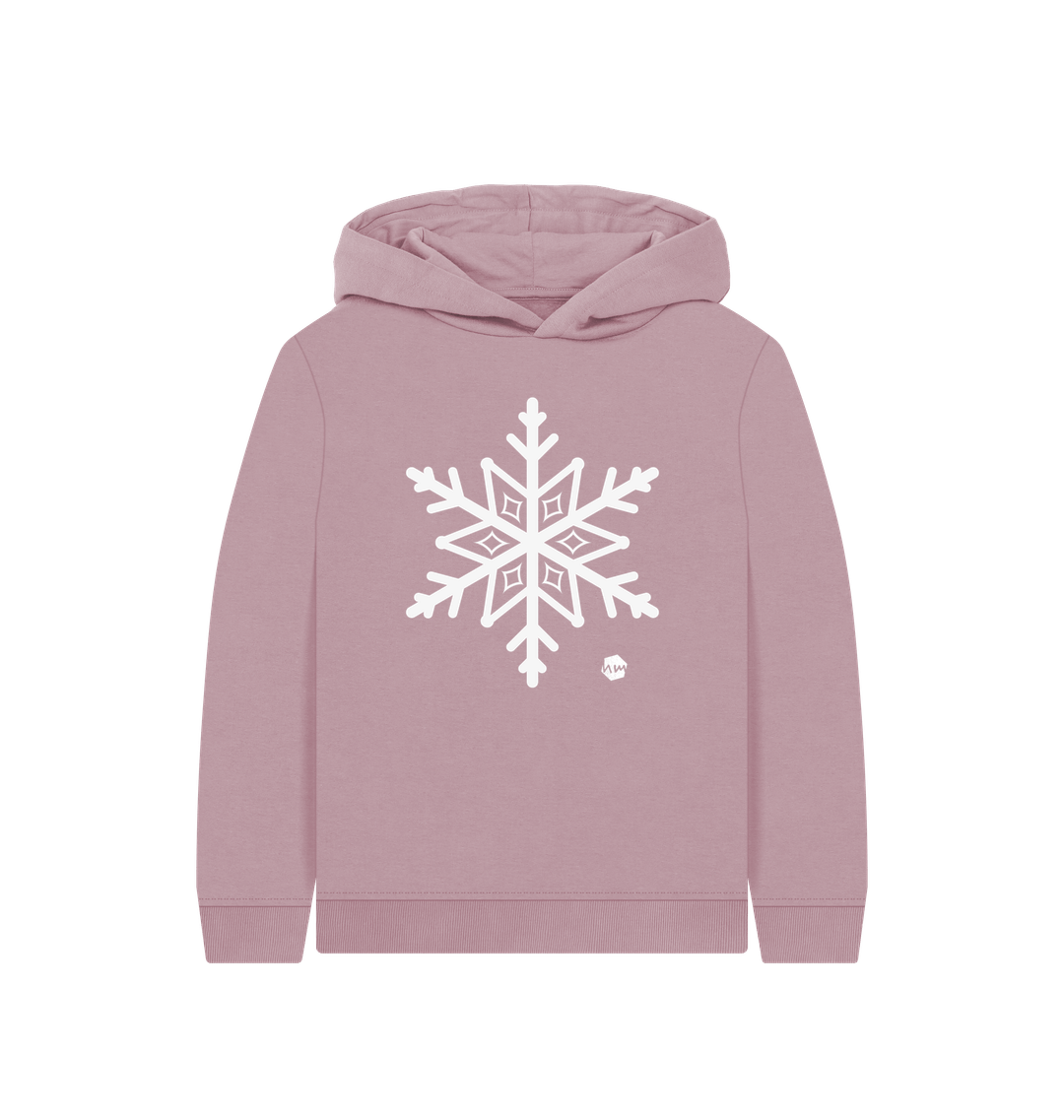 Mauve Printed Kids Hoodie Front