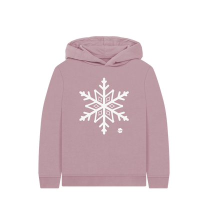Mauve Printed Kids Hoodie Front