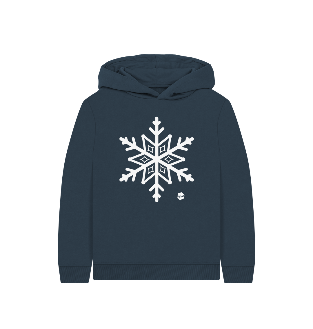 Navy Blue Printed Kids Hoodie Front
