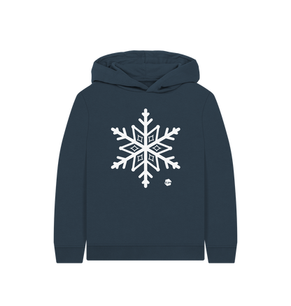 Navy Blue Printed Kids Hoodie Front