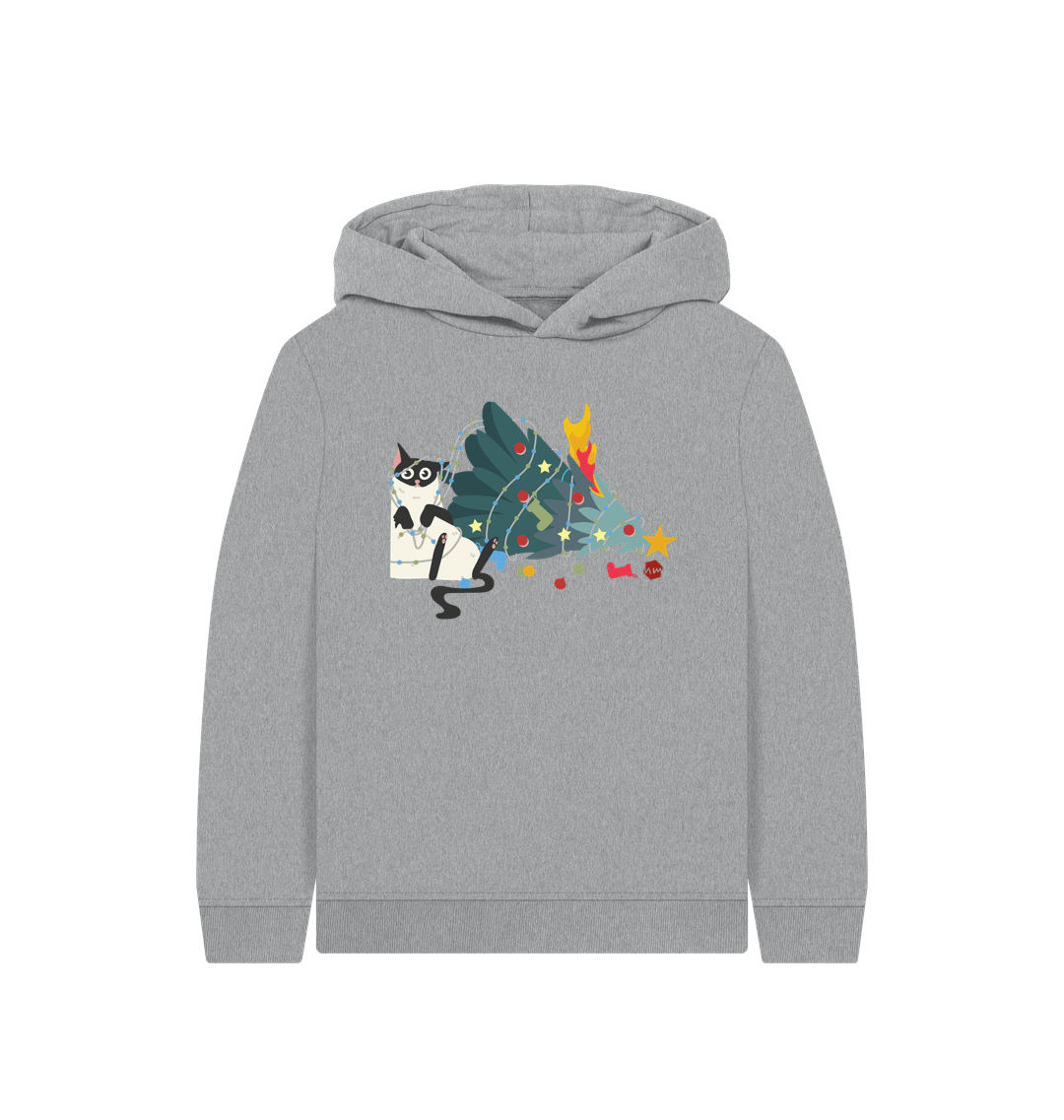 Athletic Grey Printed Kids Hoodie Front