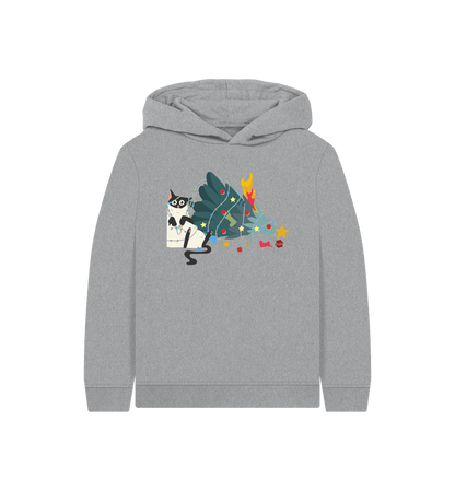 Athletic Grey Printed Kids Hoodie Front